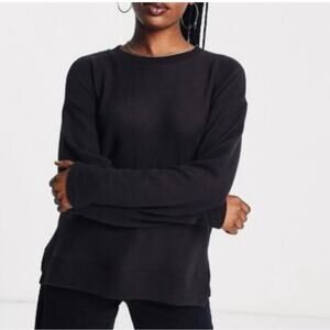 Ministry Of Supply Sweater 3D‎ Print Knit Slouchy Black Side Slits Size S NEW